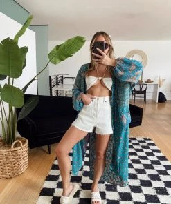 KARMA HIGHWAY Laguna Beach Teal & Green Kimono CLOTHING 14 KARMA HIGHWAY Laguna Beach Teal & Green Kimono CLOTHING