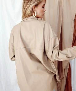 ACOA Owen Nude Vegan Leather Shirt Jacket 17 ACOA Owen Nude Vegan Leather Shirt Jacket