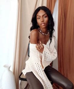 POL Hidden Hills Frost Pink Sweater Sweaters