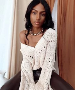 POL Hidden Hills Frost Pink Sweater Sweaters