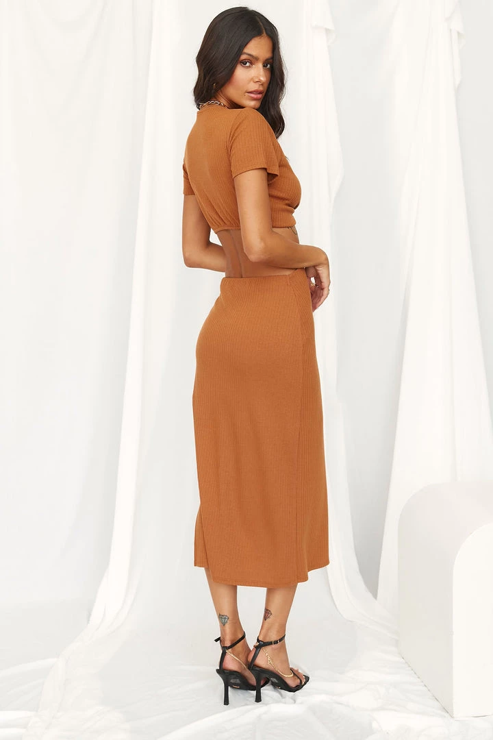 LE LIS CLOTHING Remy Rust Cutout Midi Dress 7 LE LIS CLOTHING Remy Rust Cutout Midi Dress