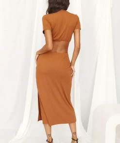 LE LIS CLOTHING Remy Rust Cutout Midi Dress 14 LE LIS CLOTHING Remy Rust Cutout Midi Dress