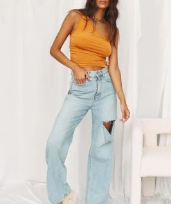 Modern Bridge International Co,Ltd. FLAT/RM B 3/F WING CHEONG COMM BLDG 19-25 JERVOIS STREET SHEUNG WAN HKWINK Crave You One Shoulder Orange Tank CLOTHING