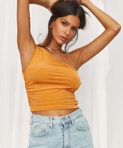 Modern Bridge International Co,Ltd. FLAT/RM B 3/F WING CHEONG COMM BLDG 19-25 JERVOIS STREET SHEUNG WAN HKWINK Crave You One Shoulder Orange Tank CLOTHING