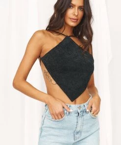 CLOUD TEN Endless Nights Black Halter Top