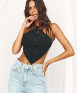 CLOUD TEN Endless Nights Black Halter Top