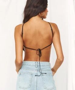 CLOUD TEN Endless Nights Black Halter Top