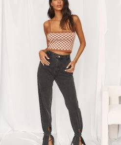 BEIGE BOTANY Sofia Tie Washed Black Jeans