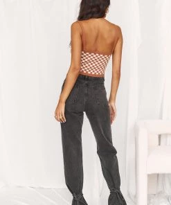 BEIGE BOTANY Sofia Tie Washed Black Jeans