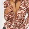 LE LIS Tanza Brown Zebra Top CLOTHING