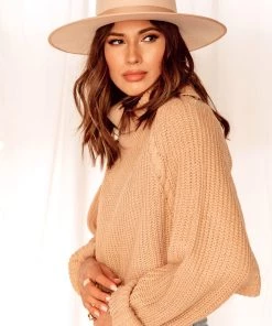 CLOUD TEN No Chill Caramel Crop Sweater