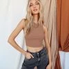 BEIGE BOTANY Ryann Sepia Cropped Tank