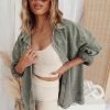 Style U Nashville Nights Olive Oversized Shirt
