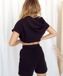 HEY BABE Up Front Black Hoodie