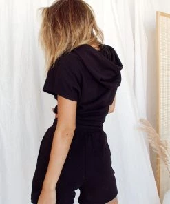 HEY BABE Up Front Black Hoodie