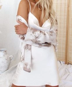 Audrey 3 + 1 CLOTHING Ventura Cream Mini Slip Dress