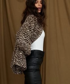 LE LIS CLOTHING Savanna Brown Zebra Shacket