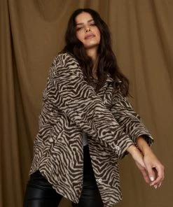 LE LIS CLOTHING Savanna Brown Zebra Shacket