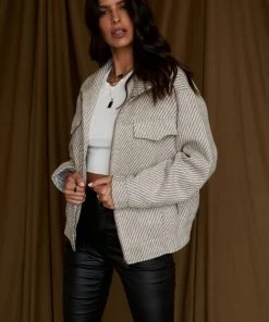 BAEVLY CLOTHING Marina Taupe Wool Moto Jacket 12 BAEVLY CLOTHING Marina Taupe Wool Moto Jacket