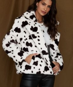 LE LIS Estella Spotted Faux Fur Jacket CLOTHING 13 LE LIS Estella Spotted Faux Fur Jacket CLOTHING