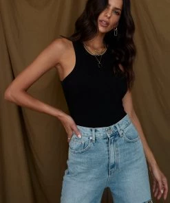 BEIGE BOTANY CLOTHING Ryann Black Bodysuit