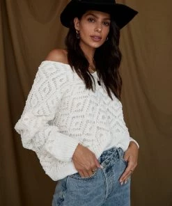 HYFVE Offline White Knit Sweater CLOTHING