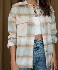 BAEVLY CLOTHING Sullivan Tan Plaid Flannel Jacket