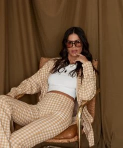 Emory Park Williamsburg Honey Checkered Shacket CLOTHING