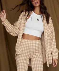 Emory Park Williamsburg Honey Checkered Shacket CLOTHING