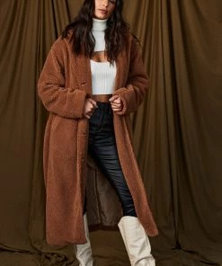 Bailey Rose CLOTHING Serena Camel Sherpa Jacket 20 Bailey Rose CLOTHING Serena Camel Sherpa Jacket