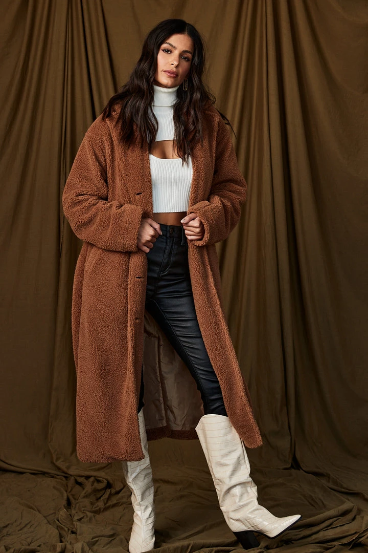 Bailey Rose CLOTHING Serena Camel Sherpa Jacket 10 Bailey Rose CLOTHING Serena Camel Sherpa Jacket