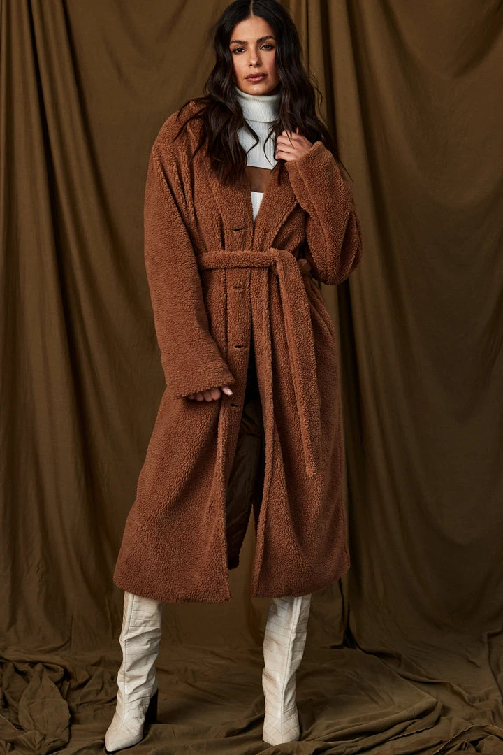 Bailey Rose CLOTHING Serena Camel Sherpa Jacket 12 Bailey Rose CLOTHING Serena Camel Sherpa Jacket