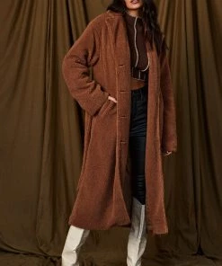 Bailey Rose CLOTHING Serena Camel Sherpa Jacket