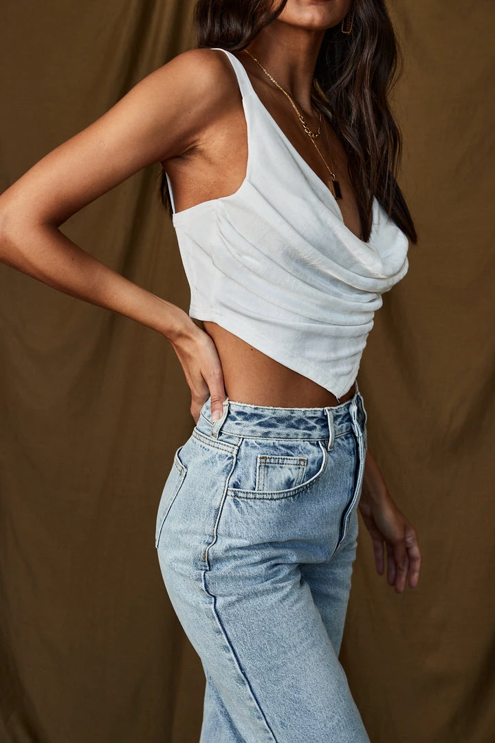 AFTER STITCH Dreya White Cowl Neck Tank CLOTHING 6 AFTER STITCH Dreya White Cowl Neck Tank CLOTHING