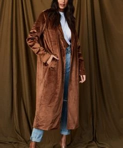 LISTICLE Perri Velvet Bronze Duster