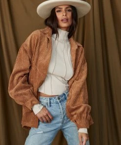 HYFVE Hilton Head Camel Corduroy Shacket