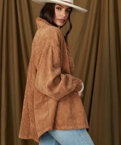 HYFVE Hilton Head Camel Corduroy Shacket