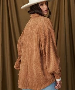 HYFVE Hilton Head Camel Corduroy Shacket