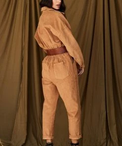MABLE CLOTHING Hendrix Tan Corduroy Jumpsuit