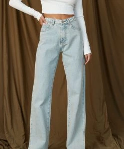 BEIGE BOTANY Bay Area Split Denim Jeans CLOTHING