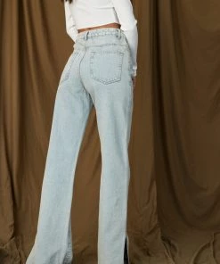 BEIGE BOTANY Bay Area Split Denim Jeans CLOTHING