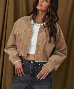CLOUD TEN CLOTHING Nobody's Baby Brown Corduroy Crop Jacket