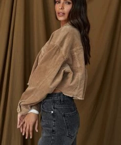 CLOUD TEN CLOTHING Nobody's Baby Brown Corduroy Crop Jacket