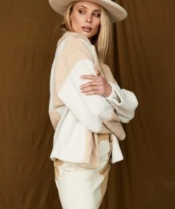 LE LIS Cashed Out White Colorblock Jacket