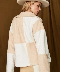LE LIS Cashed Out White Colorblock Jacket