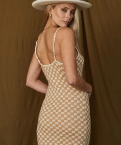 Emory Park Knight Me Gold Checkered Mini Dress CLOTHING 14 Emory Park Knight Me Gold Checkered Mini Dress CLOTHING