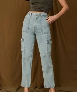 BEIGE BOTANY New Arrivals Eden Light Wash Cargo Pocket Jeans