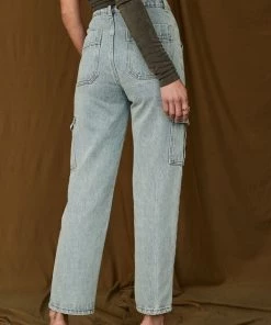 BEIGE BOTANY New Arrivals Eden Light Wash Cargo Pocket Jeans
