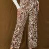 LE LIS New Arrivals Nia Brown Zebra Trousers