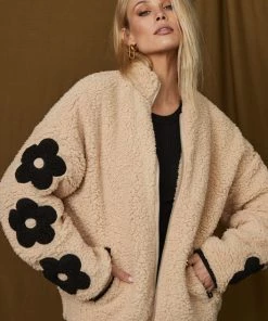 Bailey Rose Flora Beige Fleece Jacket CLOTHING